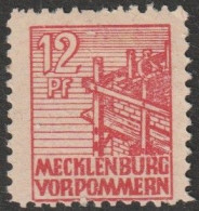 SBZ- Mecklenburg-Vorpommern: 1946, Plattenfehler: Mi. Nr. 36 IV. Freimarke: 12 Pfg. Neubau Eines Hauses  **/MNH - Mint