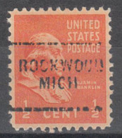 USA Precancel Vorausentwertungen Preo Locals Michigan, Rockwood 703 - Precancels