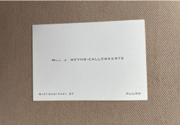 Visitekaartje - Carte Visite / WEYNS - CALLEWAERTS / Puurs - Visiting Cards