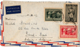 1, 7 POLAND, 1947, AIR MAIL, COVER TO BELGIUM (TOP LEFT CORNER OF THE BACK DAMAGED) - Otros & Sin Clasificación