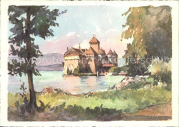 11644329 Chillon Chateau Au Lac Leman Kuenstlerkarte Montreux - Autres & Non Classés