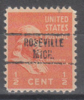 USA Precancel Vorausentwertungen Preo Locals Michigan, Roseville 734 - Precancels