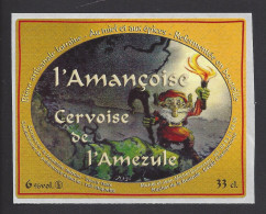 Etiquette De Bière Au Miel Et Aux Epices  -  Cervoise De L'Amezul  -   Brasserie Rucher Demerson à Champenoux  (54) - Beer