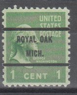USA Precancel Vorausentwertungen Preo Bureau Michigan, Royal Oak 804-71 - Preobliterati