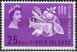 1963 British Virgin Freedom From Hunger 1v. MNH SG N. 174 - Otros & Sin Clasificación