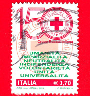 ITALIA - Usato - 2014 - Croce Rossa Italiana, Nel 150° Anniversario Dell'istituzione  - Logo - 0.70 - 2011-20: Oblitérés