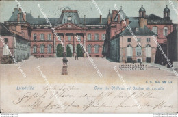 Au465 Cartolina Luneville Cour Du Chateau Et Statue De Lasalle - Andere & Zonder Classificatie