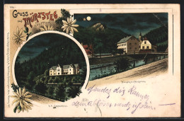 Lithographie Mürzsteg, Ortspartie Mit Mürzbrücke, K. K. Jagdschloss  - Andere & Zonder Classificatie