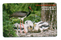 Oiseau Juodanis Gandras Bird  Télécarte Lettonie Telefonkarte Phonecard (K 352) - Latvia