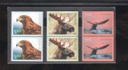 Norway Norge 2000  Wild Animals, Eagle, Moose, Whale, Mi 1346-1348 In Pairs MNH(**) - Nuevos