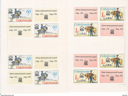 TCHECOSLOVAQUIE 1977 UNIFORMES DE LA POSTE 4 FEUILLETS Yvert 2213-2216, Michel 2377-2380 KB NEUF** MNH - Ongebruikt