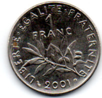 1 Franc 2001 Semeuse - 1 Franc
