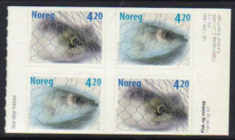 Norway Norge 2000 Fishing: Mackerel, Herring Mi 1355-1356 In Bloc Of Four MNH(**) - Lettres & Documents