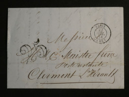 DO 7 FRANCE LETTRE  1851 PARIS A CLERMONT +TAXE 25    + AFF. INTERESSANT++ - 1921-1960: Modern Tijdperk