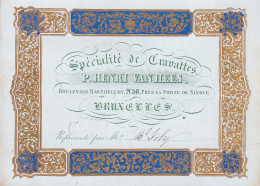 Cravates BRUXELLES Pierre Henri VANHEES Près De La Porte De Ninove Carte De Visite Porcelaine C. 1860 Form Carte Postale - Visiting Cards