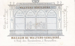 DORURES ENCADREMENTS Magasin De WALTERS-SCHILDERS Rue Des Paroissiens Bruxelles C. 1860 Carte Porcelaine - Cartes De Visite