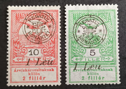 Magyar Kir Posta / Surcharge Regatul Romaniei Leu (2 Timbres Neufs) - Ongebruikt