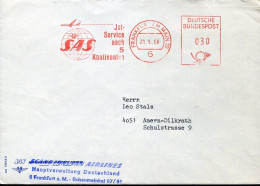 X0448 Germany, Red Meter Freistempel 1959 Frankfurt/M. SAS Jet Service Nach 5 Kontinenten - Machines à Affranchir (EMA)