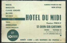 86 - Saint Savin Sur Gartempe : Cdv HOTEL DU MIDI - Saint Savin