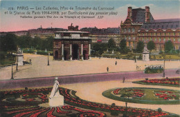 FRANCE - Paris - Les Tuileries - L'Arc De Triomphe Du Carrousel Et La Statue De Paris 1914-1918 - Carte Postale Ancienne - Triumphbogen