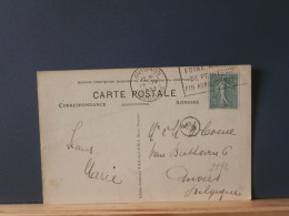 FRANCE/2192   CP  FRANCE   15C VERT SEMEUSE LIGNEE POUR LA BELG. - 1903-60 Semeuse Lignée