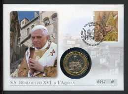 Vatikan Numisbrief 2009 Papst Benedikt XVI In L`Aquila (Num316 - Unclassified