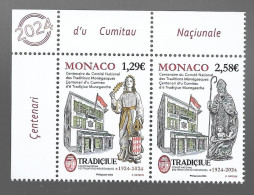 Monaco 2024 - Centenaire Du Comité National Des Traditions Monégasques ** (diptyque) - Nuovi