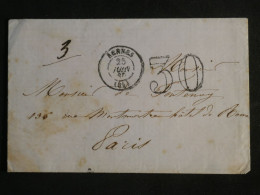 DO 7 FRANCE LETTRE  1851 RENNES A PARIS + TAXE 30    + AFF. INTERESSANT++ - 1921-1960: Modern Period