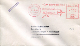 X0452 Germany, Red Meter Freistempel,1960 Koln. Lufthansa Boeing Frankfurt Paris Montreal San Francisco - Máquinas Franqueo (EMA)