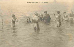 80 - Ault Onival - Les Bains - Animée - Baigneurs - Baigneuses - CPA - Oblitération Ronde De 1905 - Voir Scans Recto-Ver - Ault