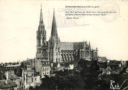 28 - Chartres - La Cathédrale - Mention Photographie Véritable - Carte Dentelée - CPSM Grand Format - Etat Léger Pli Vis - Chartres