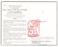 DP Emelie Maria Van De Vijvere ° Sint-Gillis-Waas 1874 † Stekene 1957 X Ludovicus Stroobandt - Images Religieuses