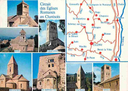 71 - Saone Et Loire - Eglises Romanes En Clunisois - Multivues - Flamme Postale - CPM - Voir Scans Recto-Verso - Autres & Non Classés