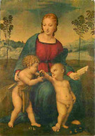 Art - Peinture Religieuse - Raffaello - La Vierge Avec Le Chardonneret - Détail - Firenze - Galleria Uffizi - CPM - Voir - Schilderijen, Gebrandschilderd Glas En Beeldjes