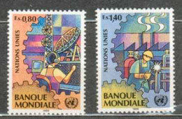 ONU GENEVE MNH ** 173-174 La Banque Mondiale Antenne Télécommunication Téléviseur Indusrtie Usine Ouvrier - Ungebraucht