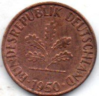 1 Pfennig 1950D (photo De Pile Unique Pour Toute Les Pièces) - 1 Pfennig