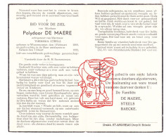 DP Polydoor De Maere ° Waasmunster 1869 † Belsele Sint-Niklaas 1953 X Theresia Steels // Baecke - Devotion Images