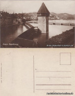 Ansichtskarte Luzern Lucerna Partie An Der Kapellbrücke 1925  - Sonstige & Ohne Zuordnung