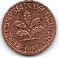 1 Pfennig 1981F (photo De Pile Unique Pour Toute Les Pièces) - 1 Pfennig