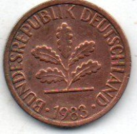 1 Pfennig 1983D (photo De Pile Unique Pour Toute Les Pièces) - 1 Pfennig