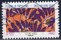 2023 Yt AA XXXX (o)  Fleurs Et Papillons - Émile-Allain Séguy Cinquième Timbre Rangée Du Bas - Used Stamps