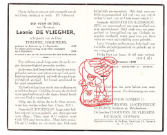 DP Leonie De Vliegher ° Stekene 1879 † 1959 X Theofiel Hageniers // De Block Hofman - Devotion Images