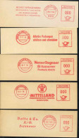 EMA - MACHINE A AFFRANCHIR / 1960's ALLEMAGNE 15 SPECIMEN FRANCOTYP DIFFERENTS SUR CARTON D'ESSAI / 3 IMAGES - Franking Machines (EMA)