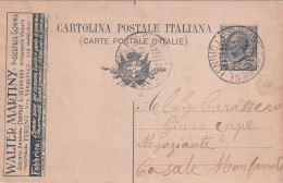 1919  Intero  Postale 15c Con I Pubblicità MARTINY Gomme Per Automobiloi - Automobili