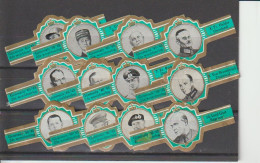 Reeks  2285  Generaals  1-12    ,12  Stuks Compleet   , Sigarenbanden Vitolas , Etiquette - Sigarenbandjes