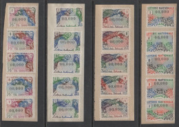 FRANCE - LOTERIE NATIONALE / 1955 - 20 VIGNETTES SPECIMEN DIFFERENTES NUMEROTEES "000.000" - Billets De Loterie