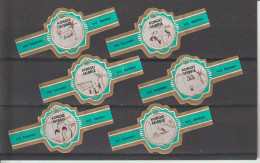 Reeks  2289  Kongo  Missie  1-6   ,6  Stuks Compleet   , Sigarenbanden Vitolas , Etiquette - Sigarenbandjes