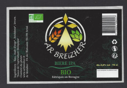 Etiquette De Bière IPA  Bio  -  Brasserie Ar Breizher  à  Arzal  (56) - Cerveza