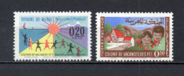 MAROC N°  474 + 475    NEUFS SANS CHARNIERE  COTE 1.80€   COLONIE DE VACANCES DES PTT - Maroc (1956-...)