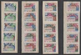 FRANCE - LOTERIE NATIONALE / 1955 - 20 VIGNETTES SPECIMEN DIFFERENTES NUMEROTEES "000.000" - Lottery Tickets